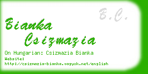 bianka csizmazia business card